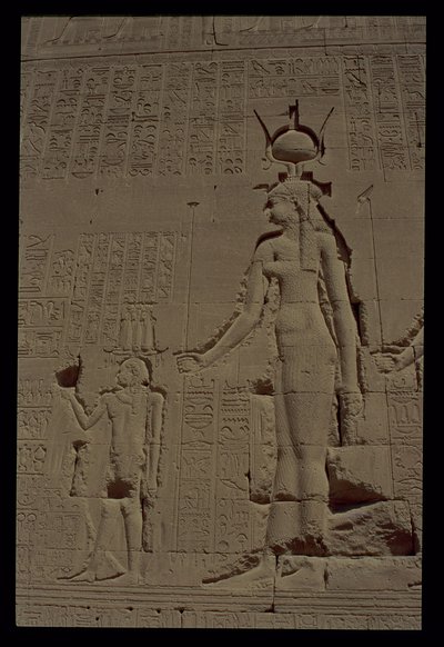 Relief depicting Hathor and her son, Ihy, from the rear wall of the temple, c.125 BC-AD 60 by Unbekannt Unbekannt